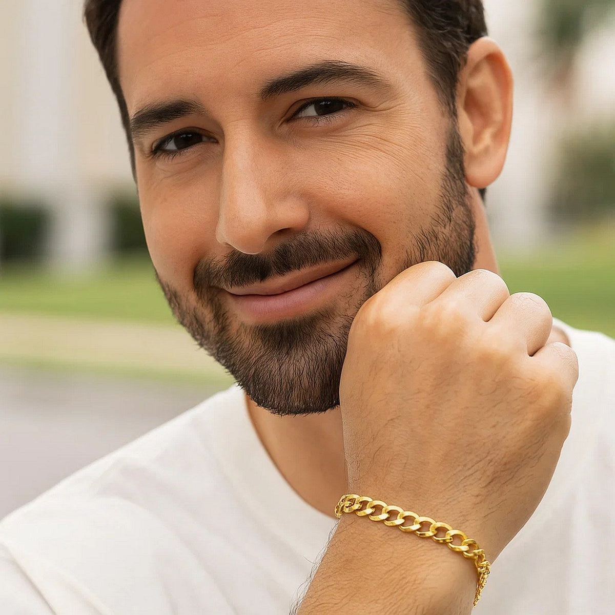 14k Yellow Gold Solid Curb Bracelet (4.70 mm) - LinkagejewelrydesignLinkagejewelrydesign