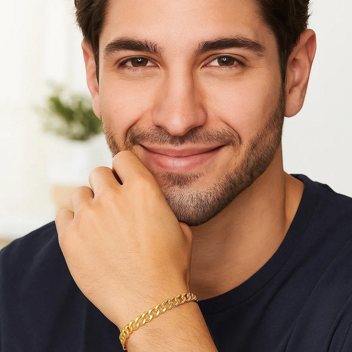 14k Yellow Gold Solid Curb Bracelet (4.70 mm) - LinkagejewelrydesignLinkagejewelrydesign