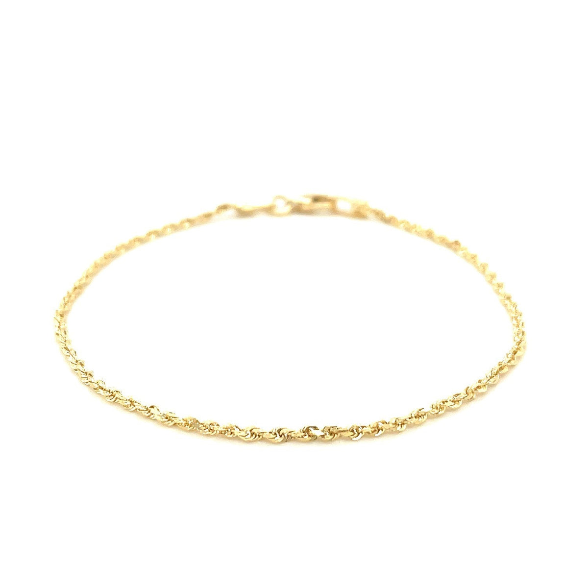 14k Yellow Gold Solid Diamond Cut Rope Bracelet (1.60 mm) - LinkagejewelrydesignLinkagejewelrydesign