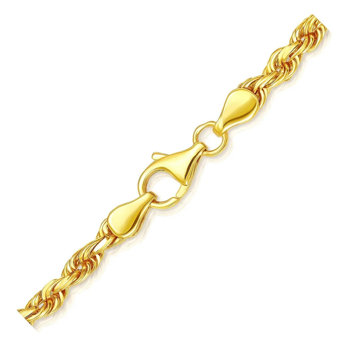 14k Yellow Gold Solid Diamond Cut Rope Bracelet (5.00 mm) - LinkagejewelrydesignLinkagejewelrydesign