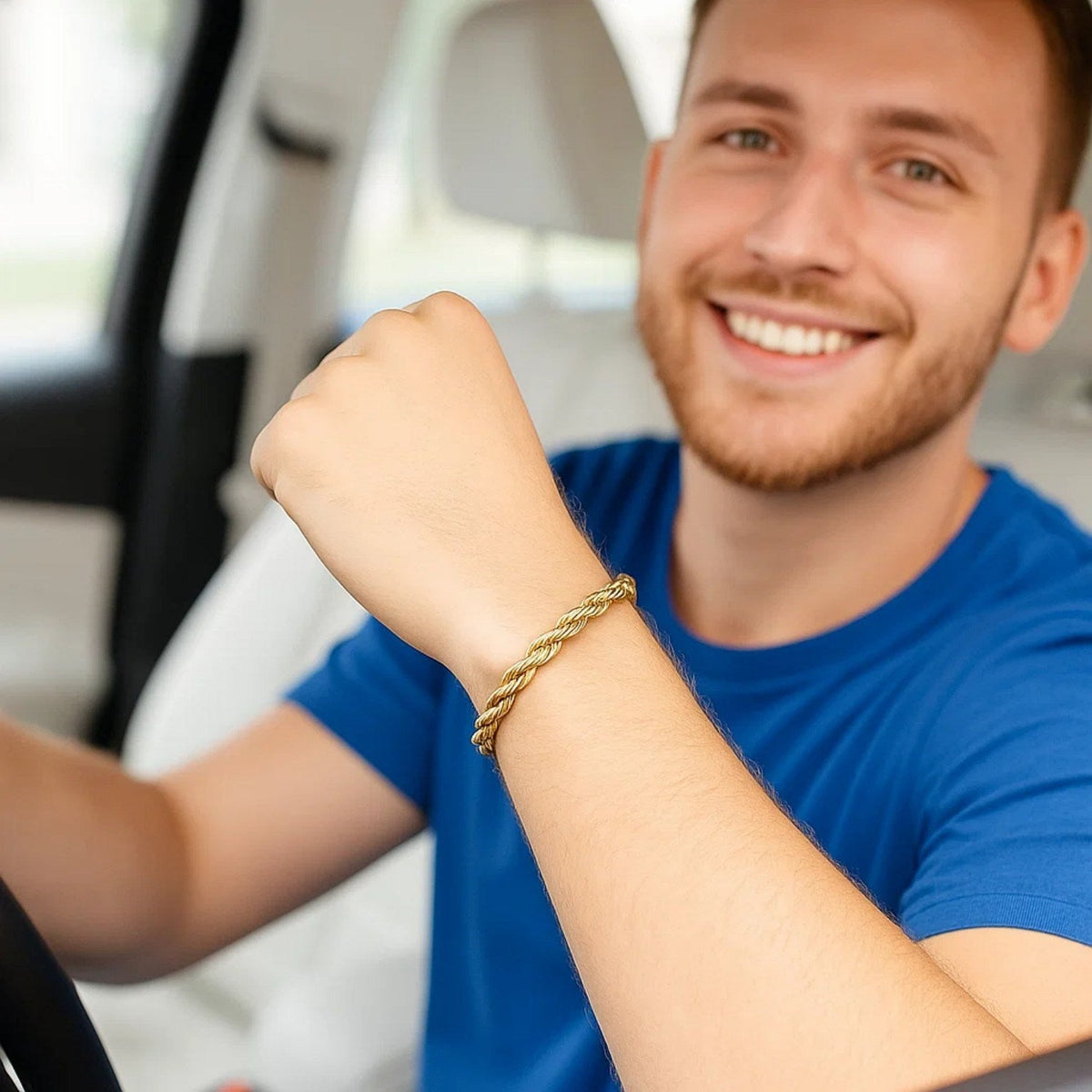 14k Yellow Gold Solid Diamond Cut Rope Bracelet (5.00 mm) - LinkagejewelrydesignLinkagejewelrydesign