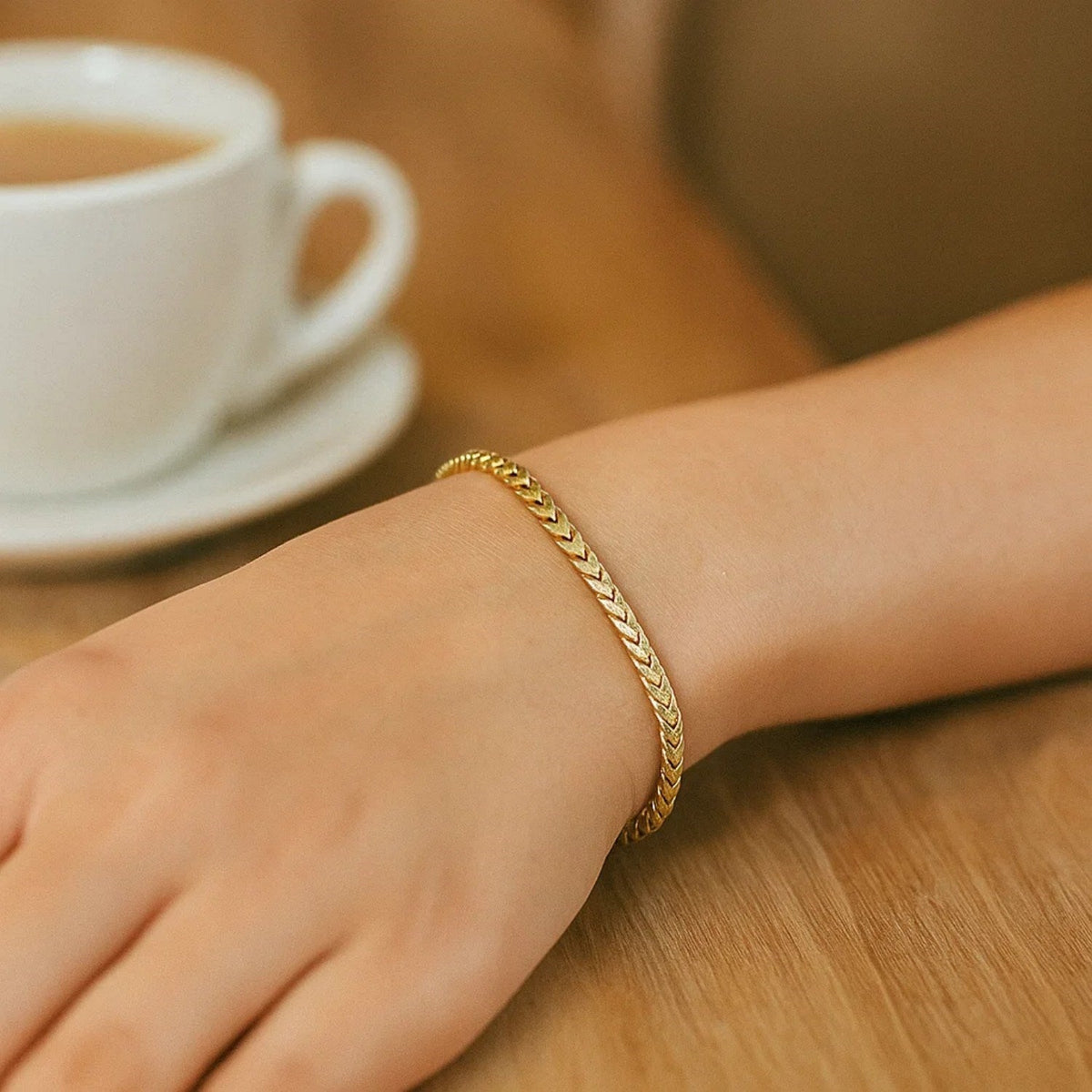 14k Yellow Gold Solid Diamond Cut Round Franco Bracelet (3.10 mm) - LinkagejewelrydesignLinkagejewelrydesign