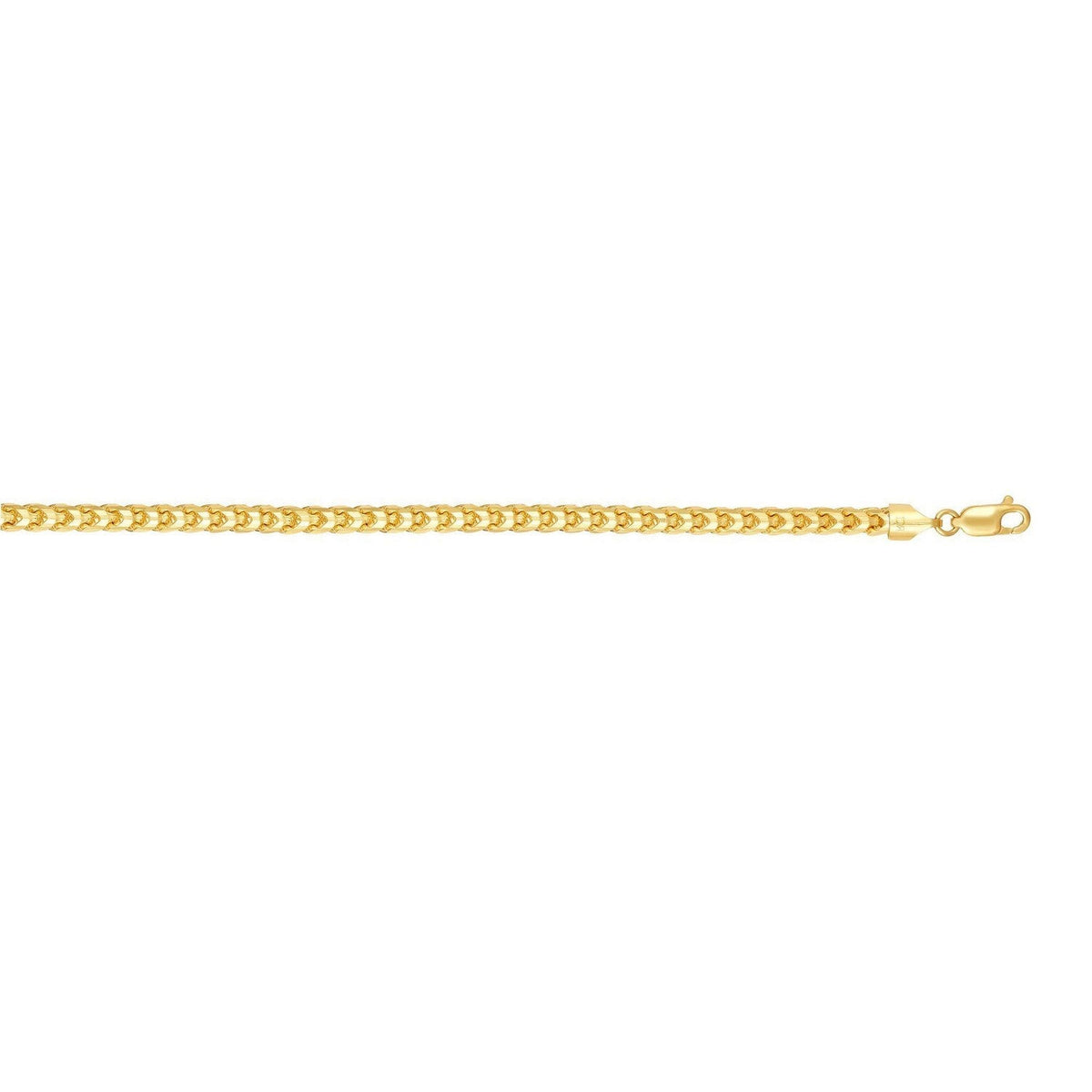 14k Yellow Gold Solid Diamond Cut Round Franco Bracelet (4.60 mm) - LinkagejewelrydesignLinkagejewelrydesign