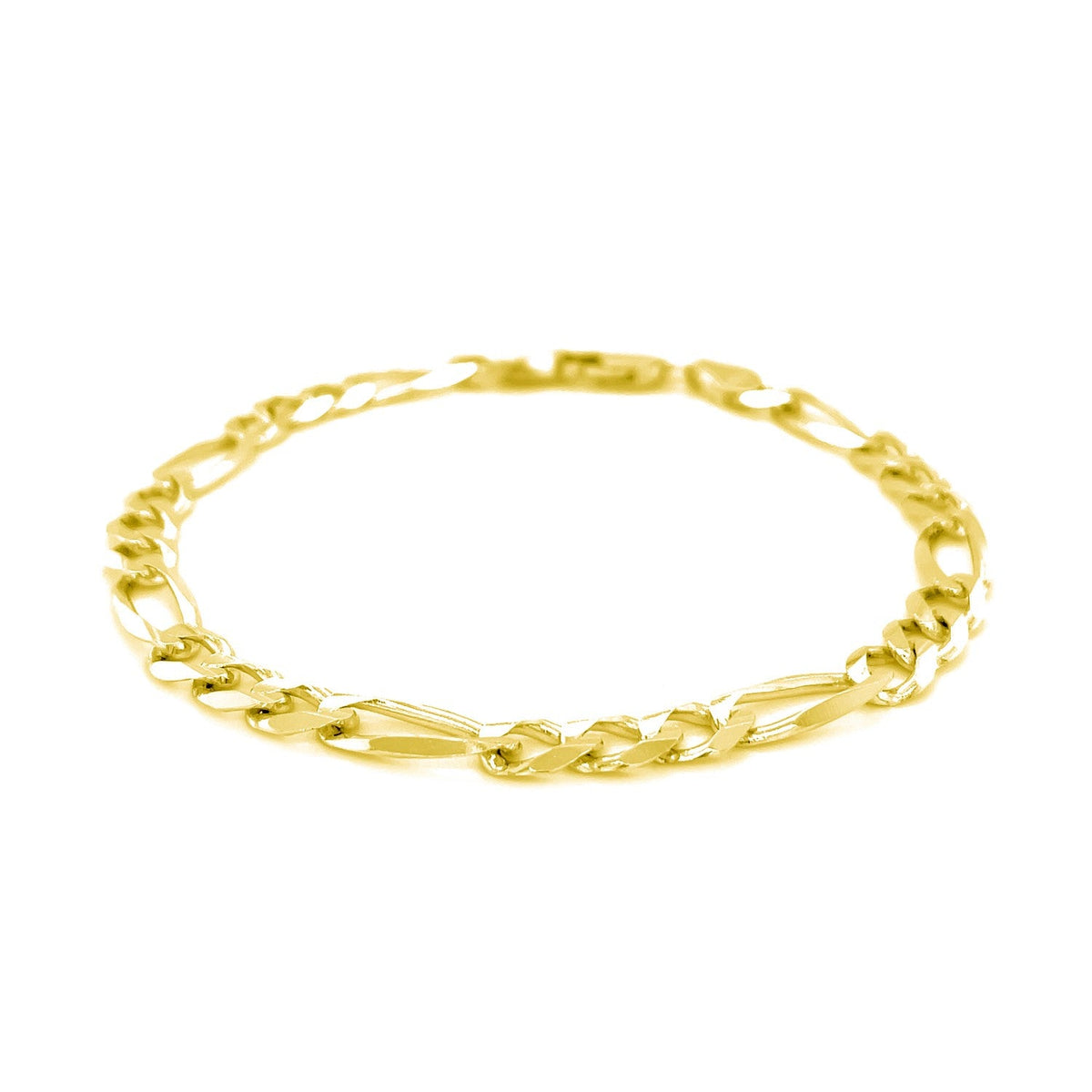 14k Yellow Gold Solid Figaro Bracelet (6.00 mm) - LinkagejewelrydesignLinkagejewelrydesign