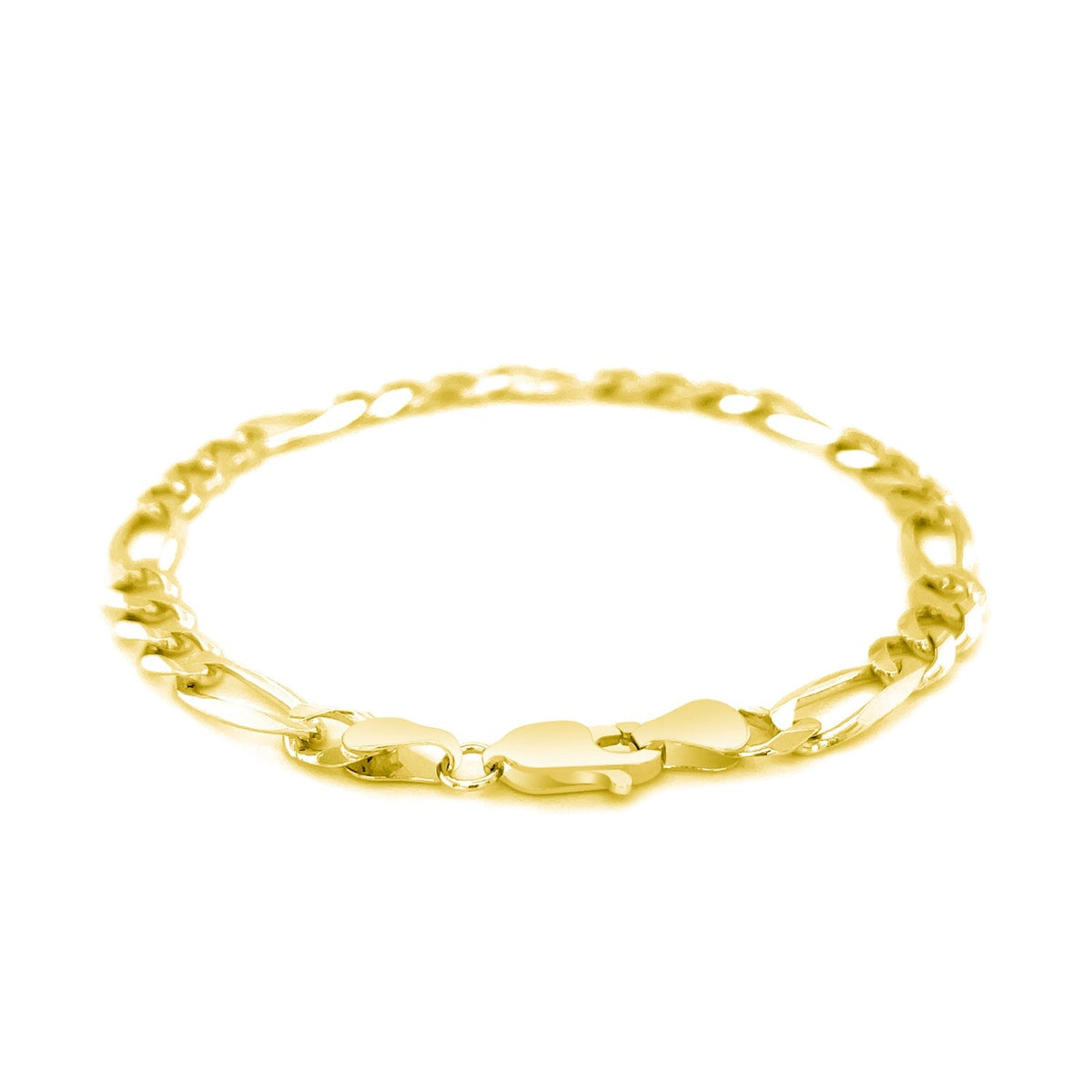 14k Yellow Gold Solid Figaro Bracelet (6.00 mm) - LinkagejewelrydesignLinkagejewelrydesign