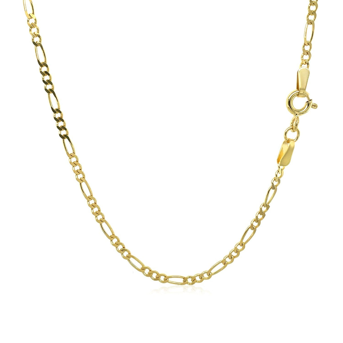 14k Yellow Gold Solid Figaro Chain (1.90 mm) - LinkagejewelrydesignLinkagejewelrydesign