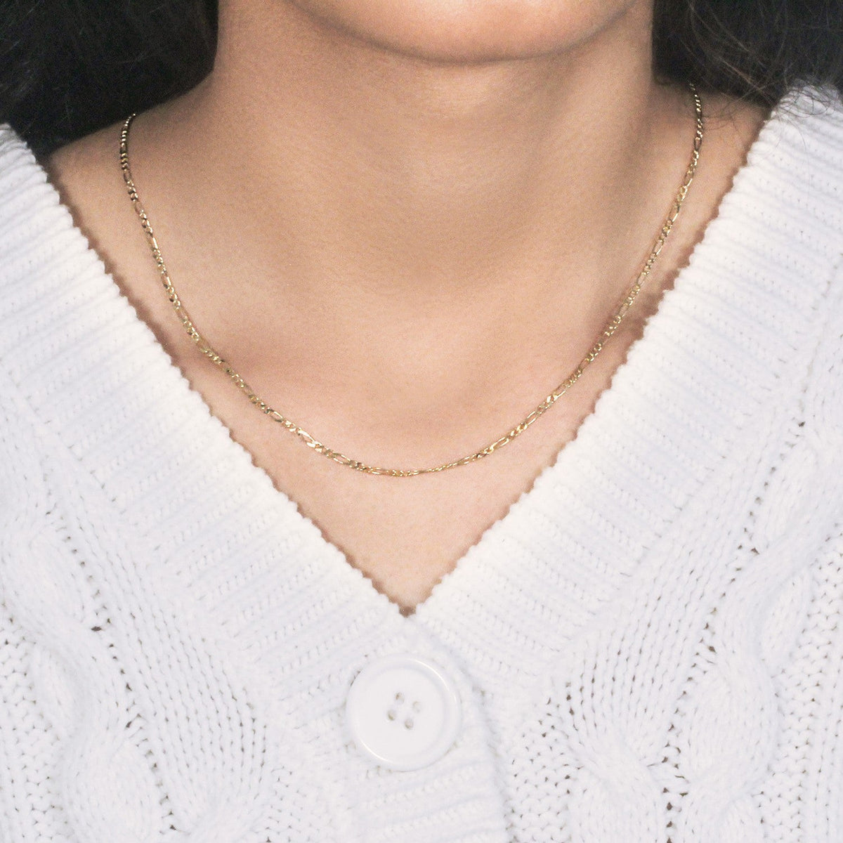 14k Yellow Gold Solid Figaro Chain (1.90 mm) - LinkagejewelrydesignLinkagejewelrydesign