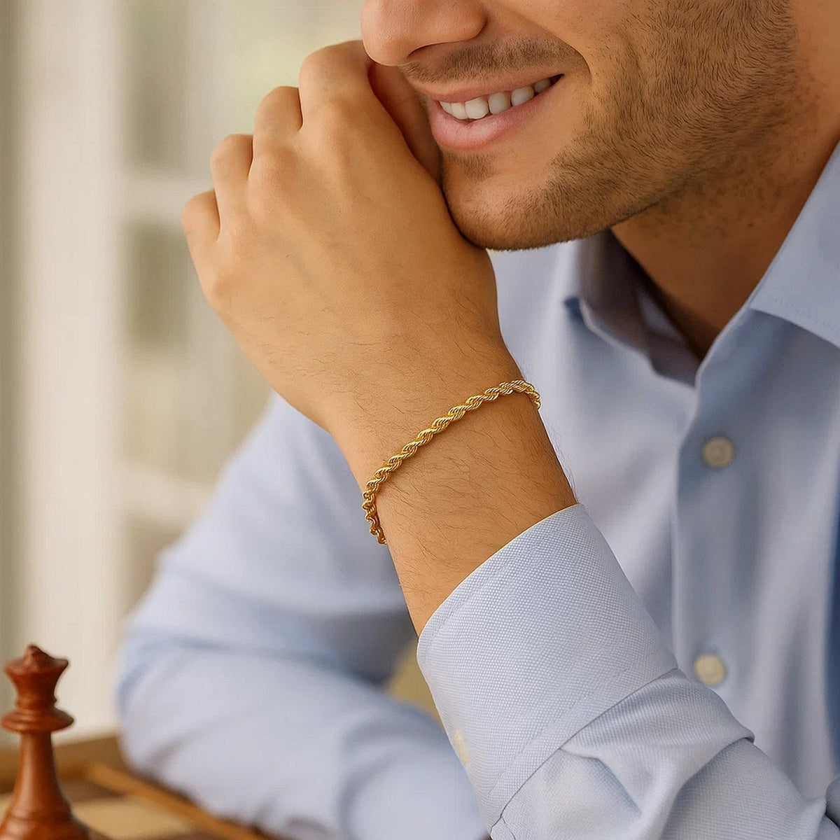 14k Yellow Gold Solid Rope Bracelet (3.00 mm) - LinkagejewelrydesignLinkagejewelrydesign