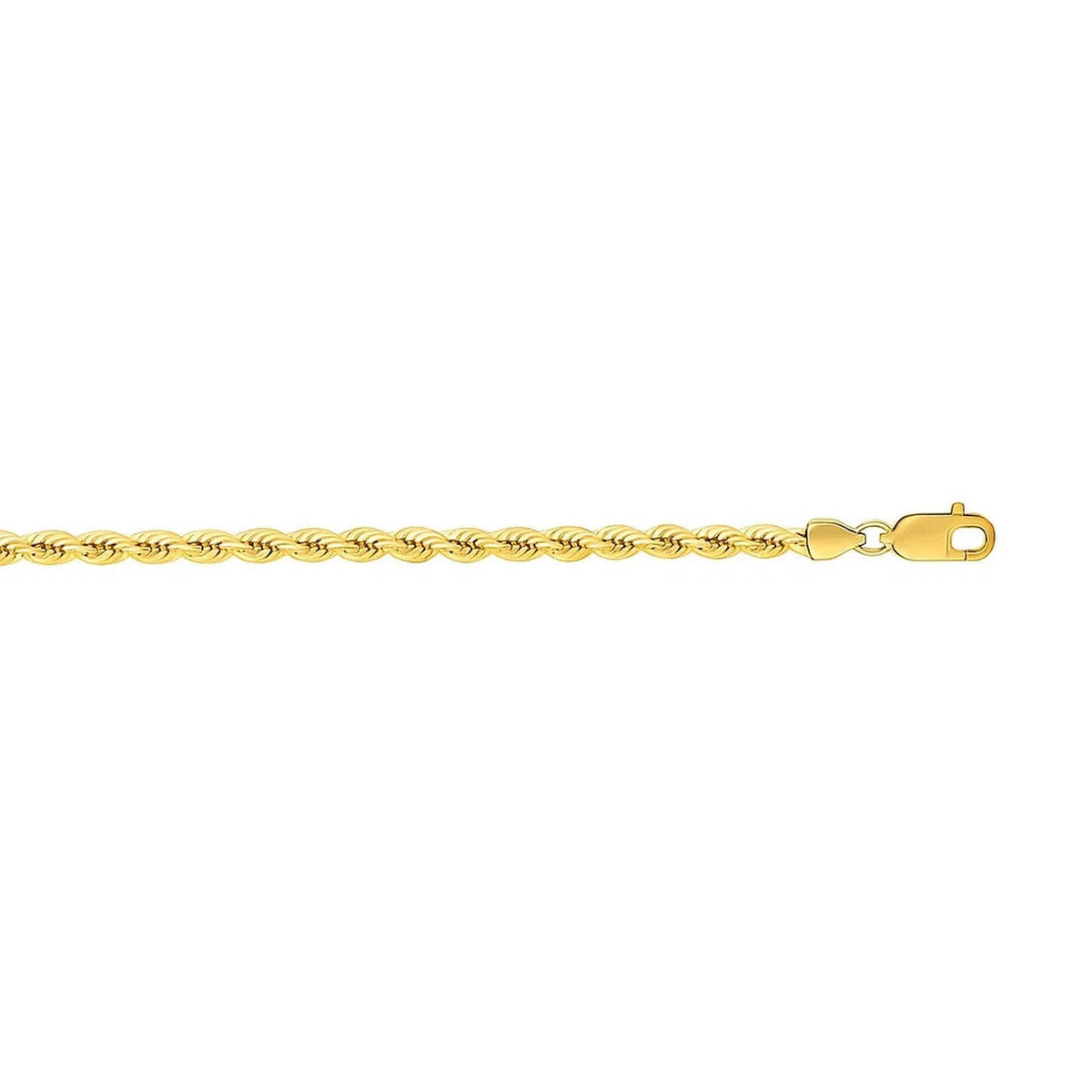 14k Yellow Gold Solid Rope Bracelet (3.00 mm) - LinkagejewelrydesignLinkagejewelrydesign