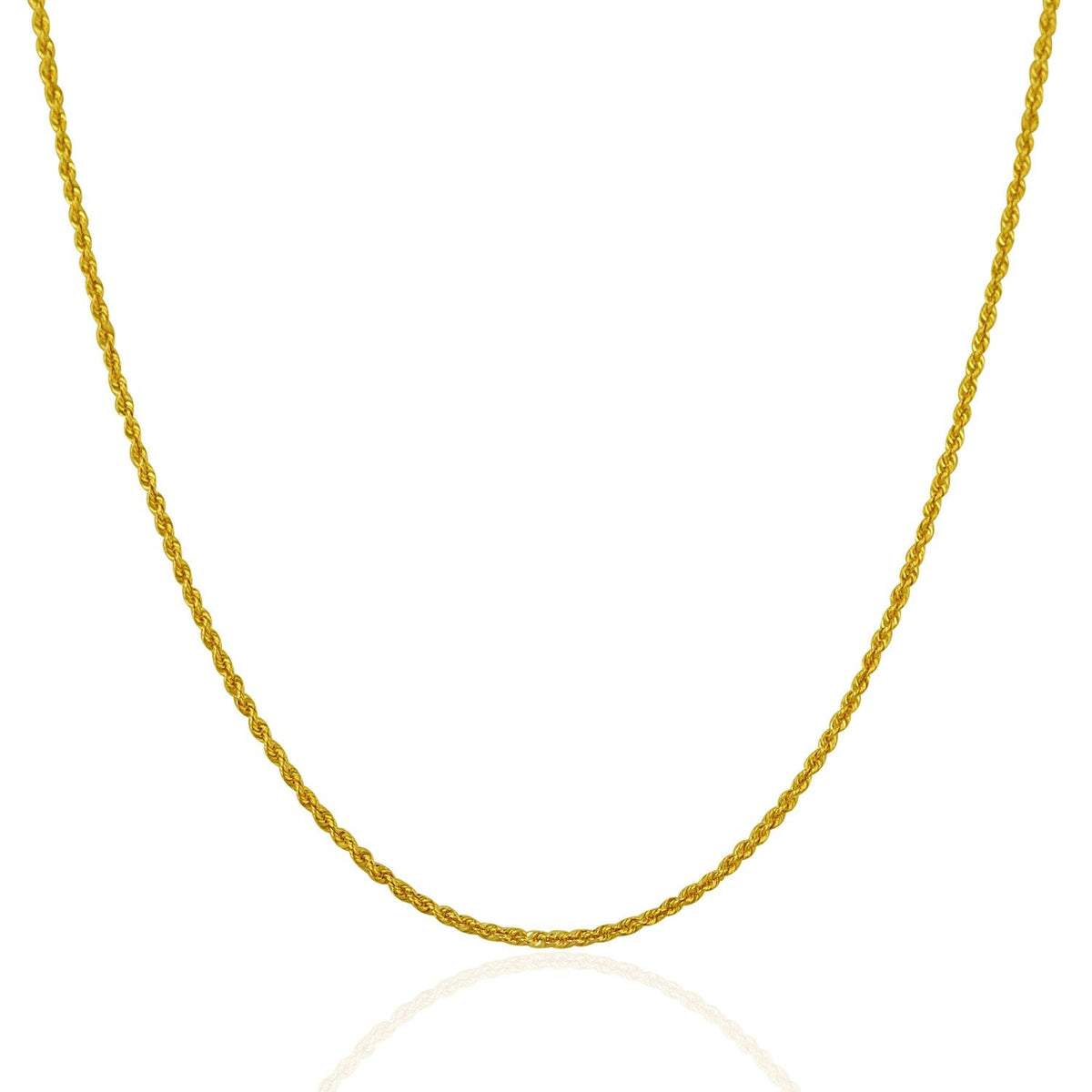 14k Yellow Gold Solid Rope Chain 1.25mm - LinkagejewelrydesignLinkagejewelrydesign