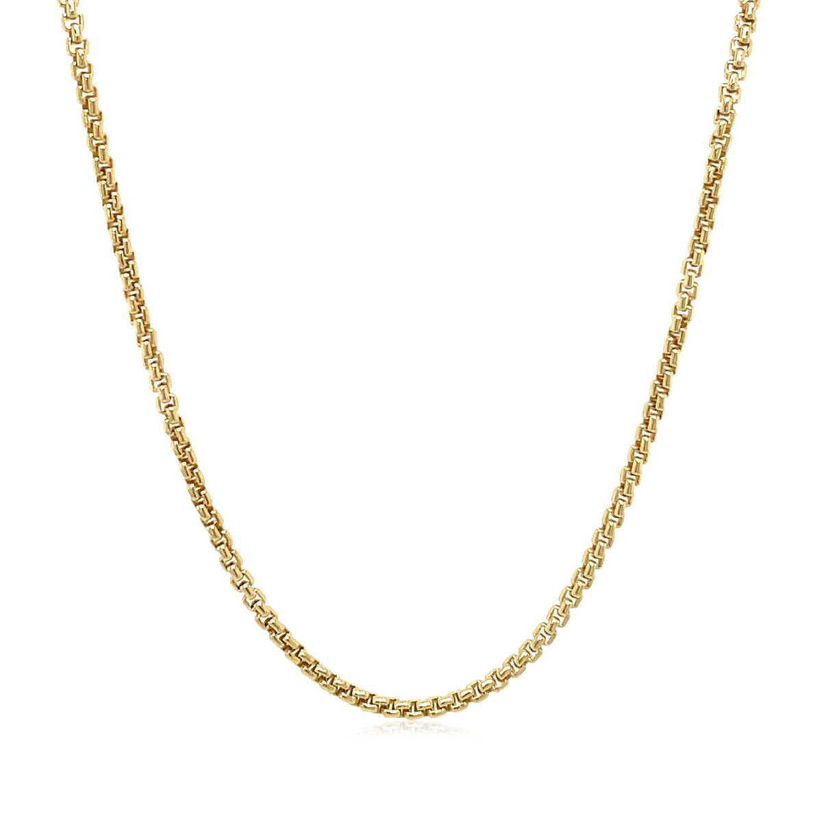 14k Yellow Gold Solid Round Box Chain 1.6 mm - LinkagejewelrydesignLinkagejewelrydesign