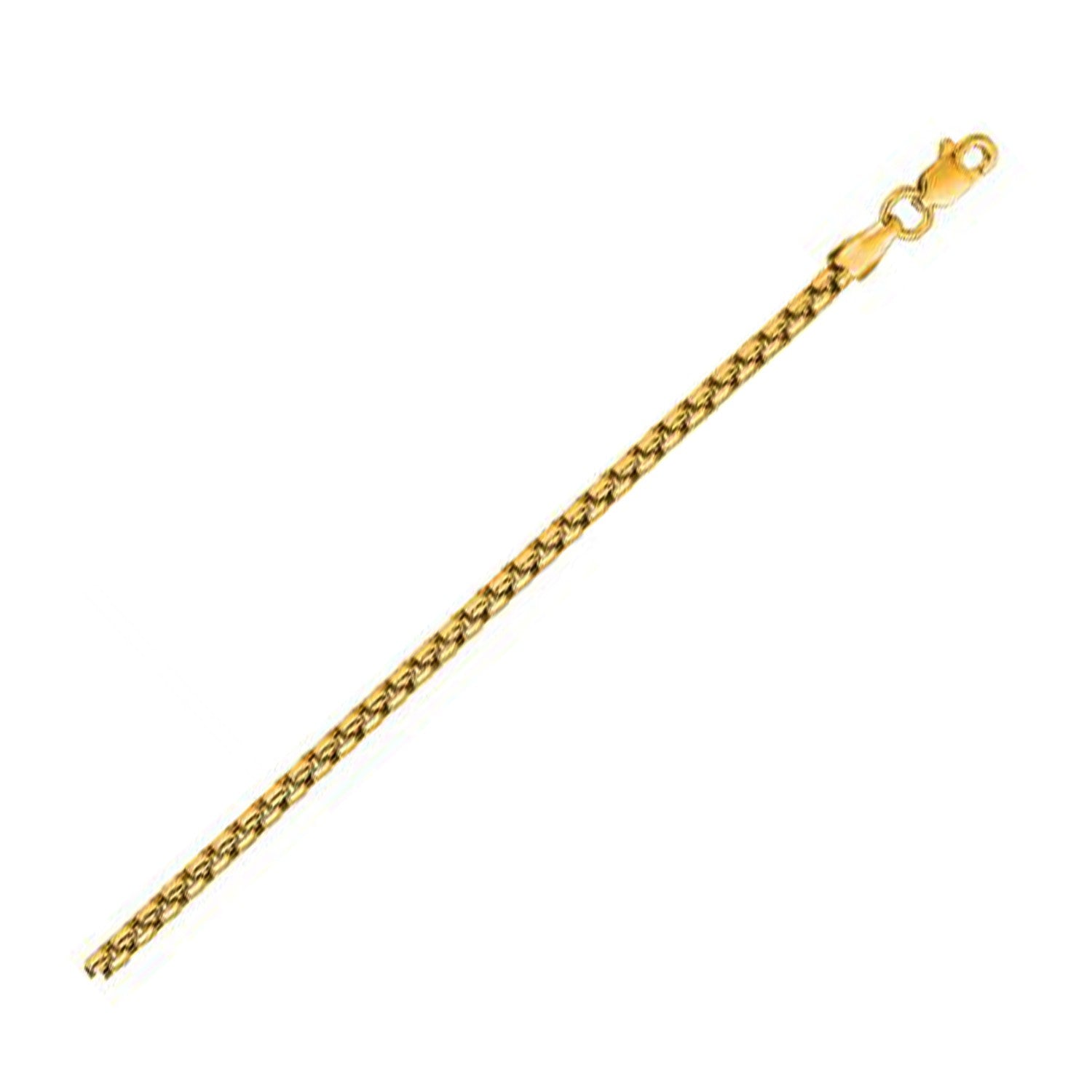14k Yellow Gold Solid Round Box Chain 3.6 mm - LinkagejewelrydesignLinkagejewelrydesign