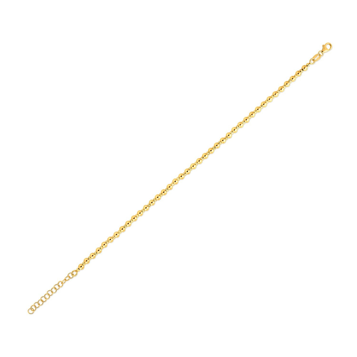 14k Yellow Gold Spaced Bead Bracelet (3.00 mm) - LinkagejewelrydesignLinkagejewelrydesign