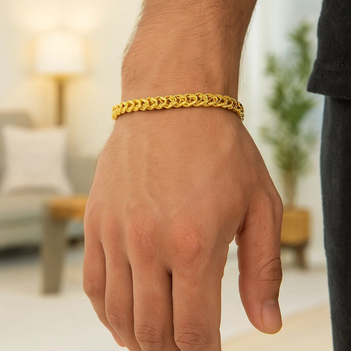14k Yellow Gold Square Franco Bracelet (4.40 mm) - LinkagejewelrydesignLinkagejewelrydesign
