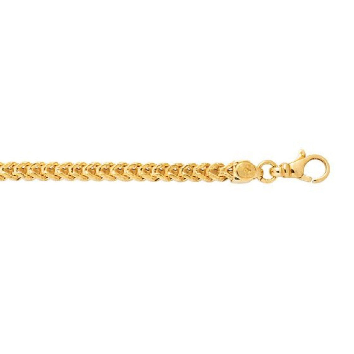 14k Yellow Gold Square Franco Bracelet (4.40 mm) - LinkagejewelrydesignLinkagejewelrydesign