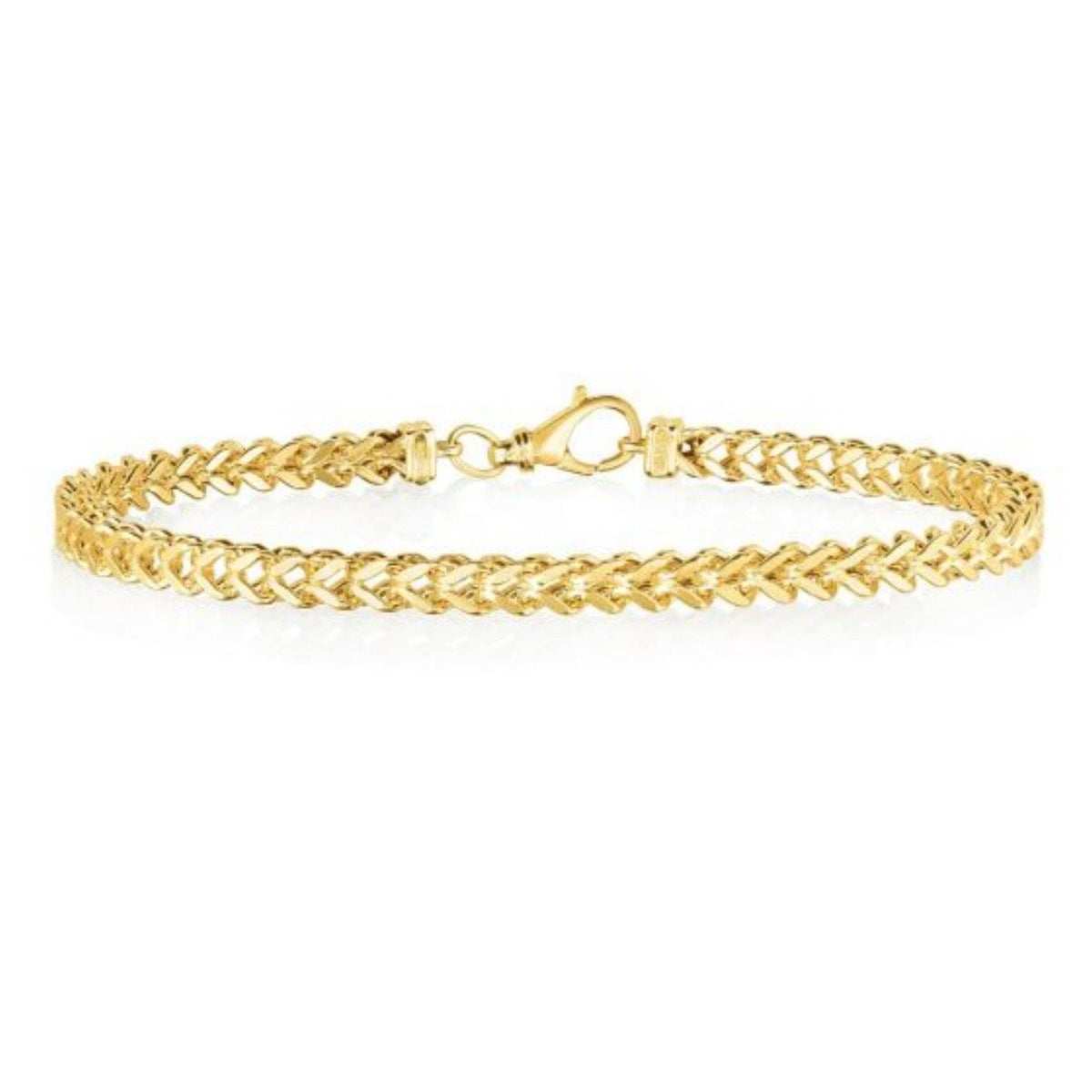 14k Yellow Gold Square Franco Bracelet (4.40 mm) - LinkagejewelrydesignLinkagejewelrydesign