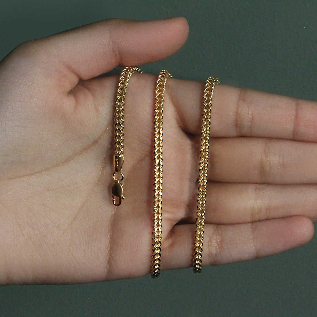 14k Yellow Gold Square Franco Chain (3.00 mm) - LinkagejewelrydesignLinkagejewelrydesign