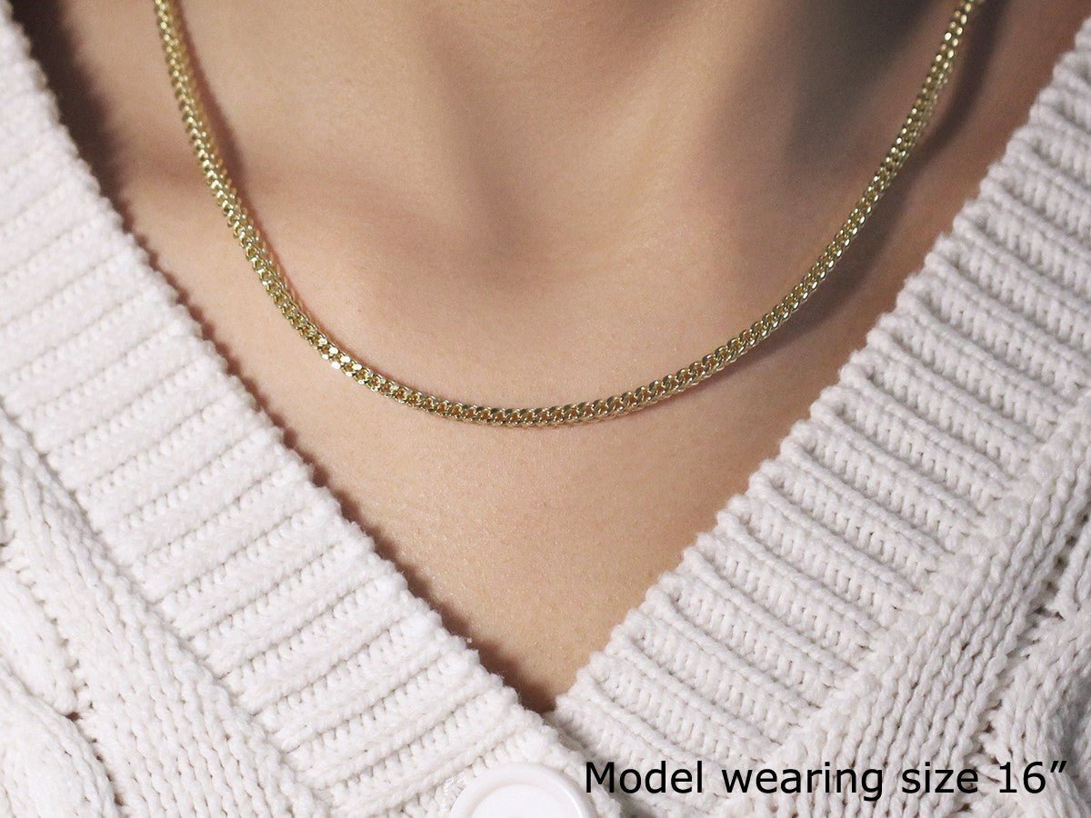 14k Yellow Gold Square Franco Chain (3.00 mm) - LinkagejewelrydesignLinkagejewelrydesign