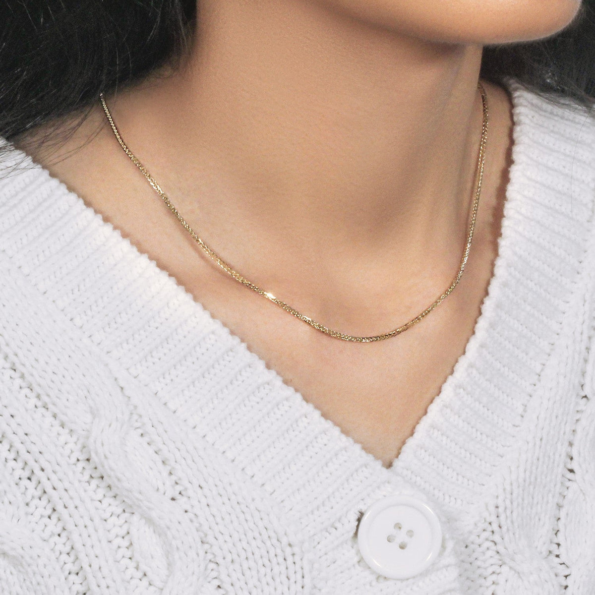 14k Yellow Gold Square Wheat Chain (1.80 mm) - LinkagejewelrydesignLinkagejewelrydesign