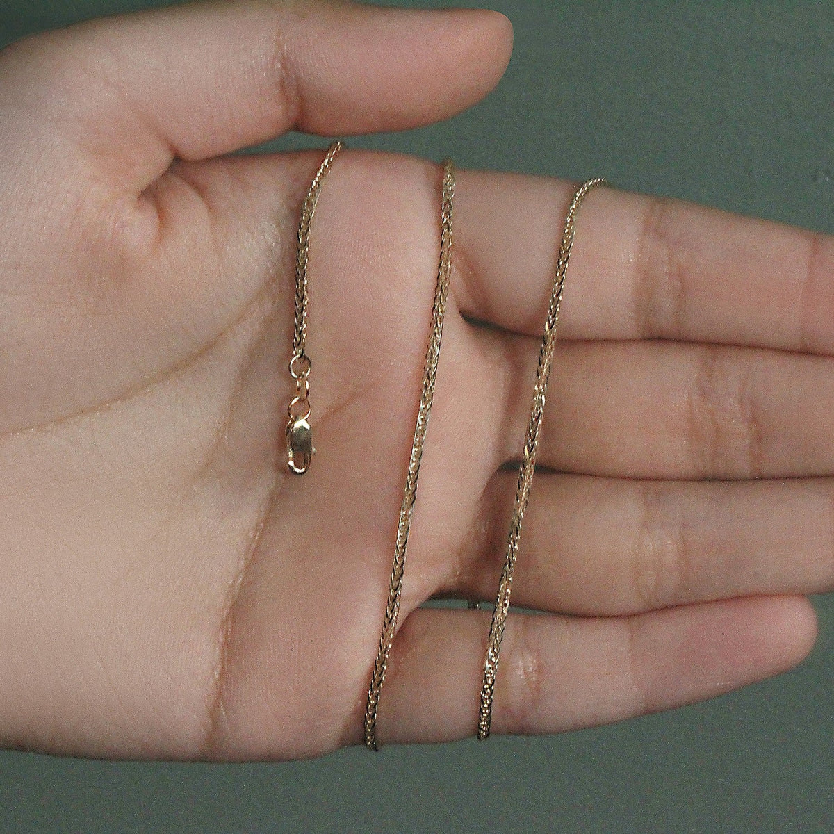 14k Yellow Gold Square Wheat Chain (1.80 mm) - LinkagejewelrydesignLinkagejewelrydesign