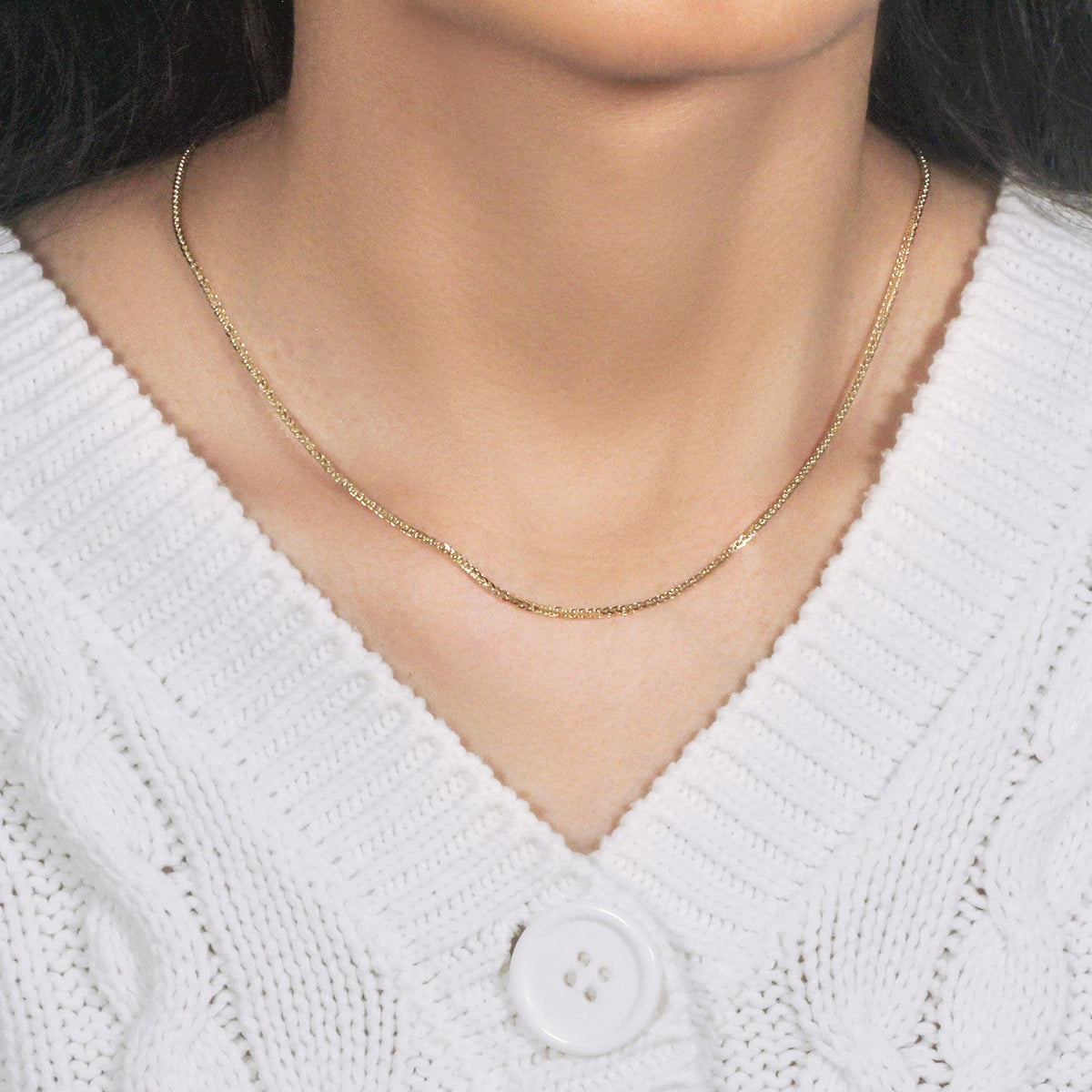 14k Yellow Gold Square Wheat Chain (1.80 mm) - LinkagejewelrydesignLinkagejewelrydesign