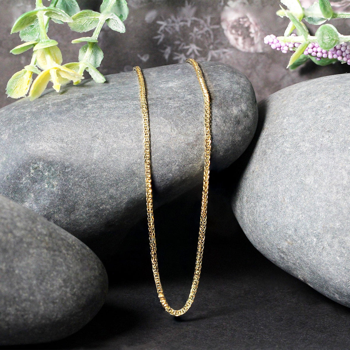 14k Yellow Gold Square Wheat Chain (1.80 mm) - LinkagejewelrydesignLinkagejewelrydesign