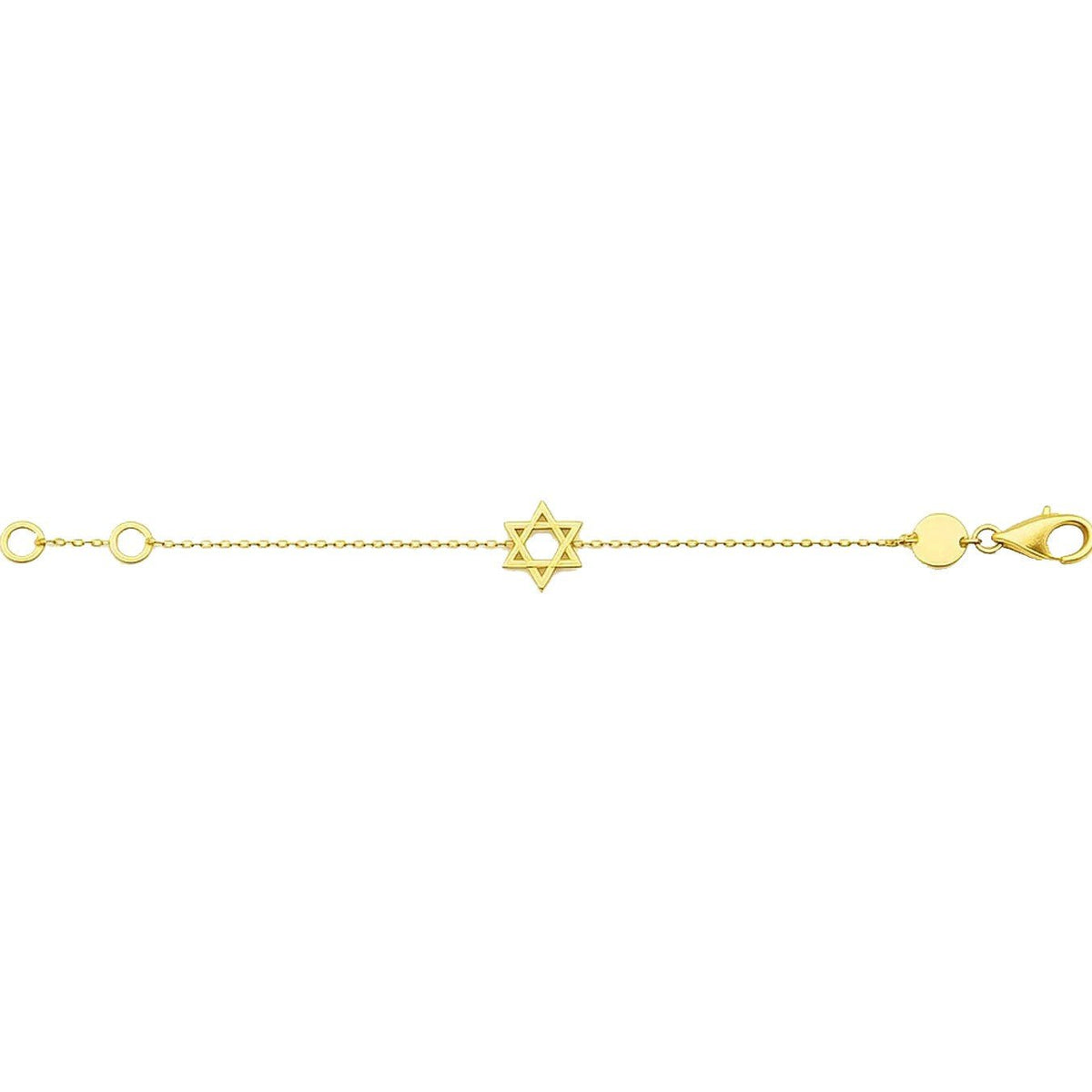 14k Yellow Gold Star of David Bracelet - LinkagejewelrydesignLinkagejewelrydesign