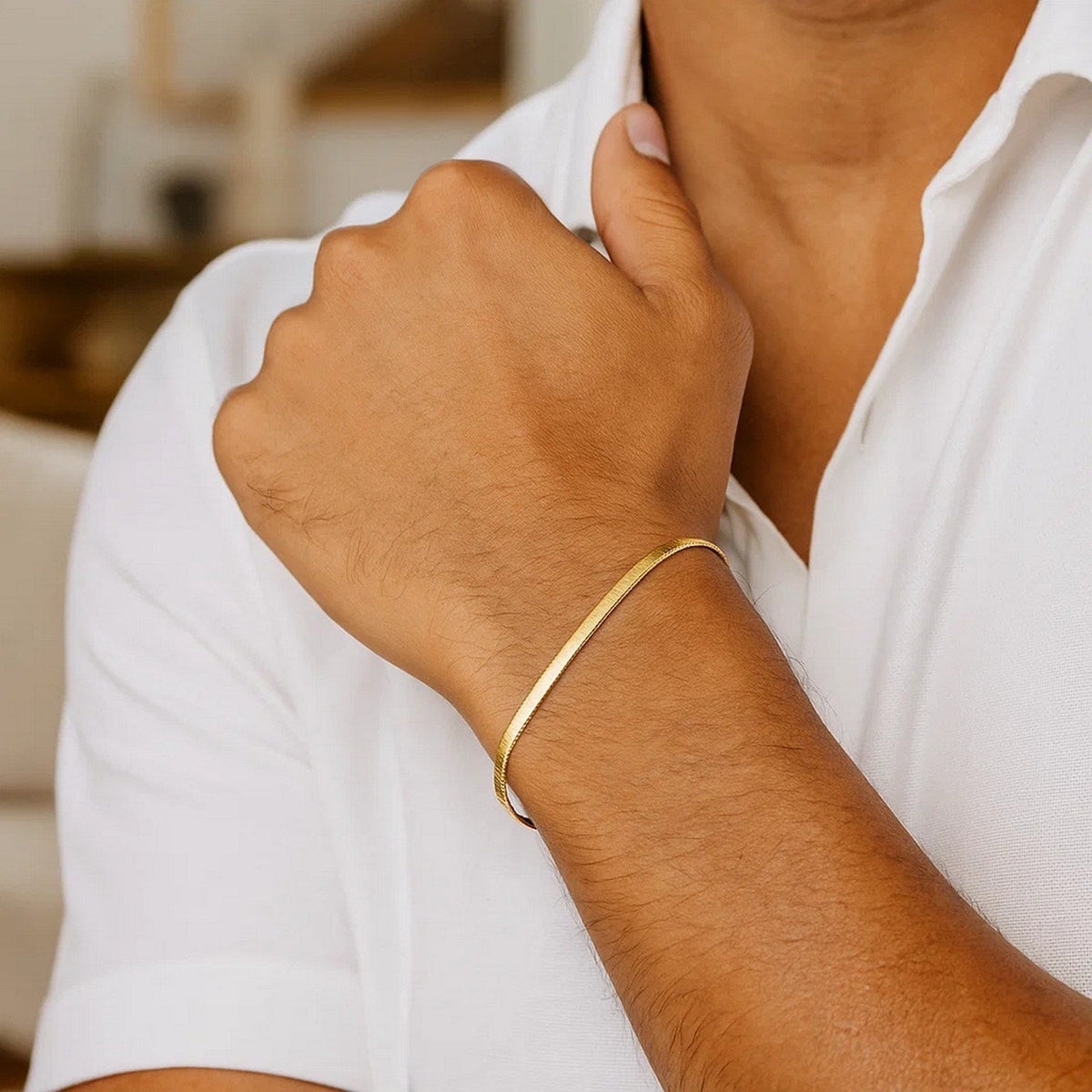 14k Yellow Gold Super Flex Herringbone Bracelet (1.50 mm) - LinkagejewelrydesignLinkagejewelrydesign