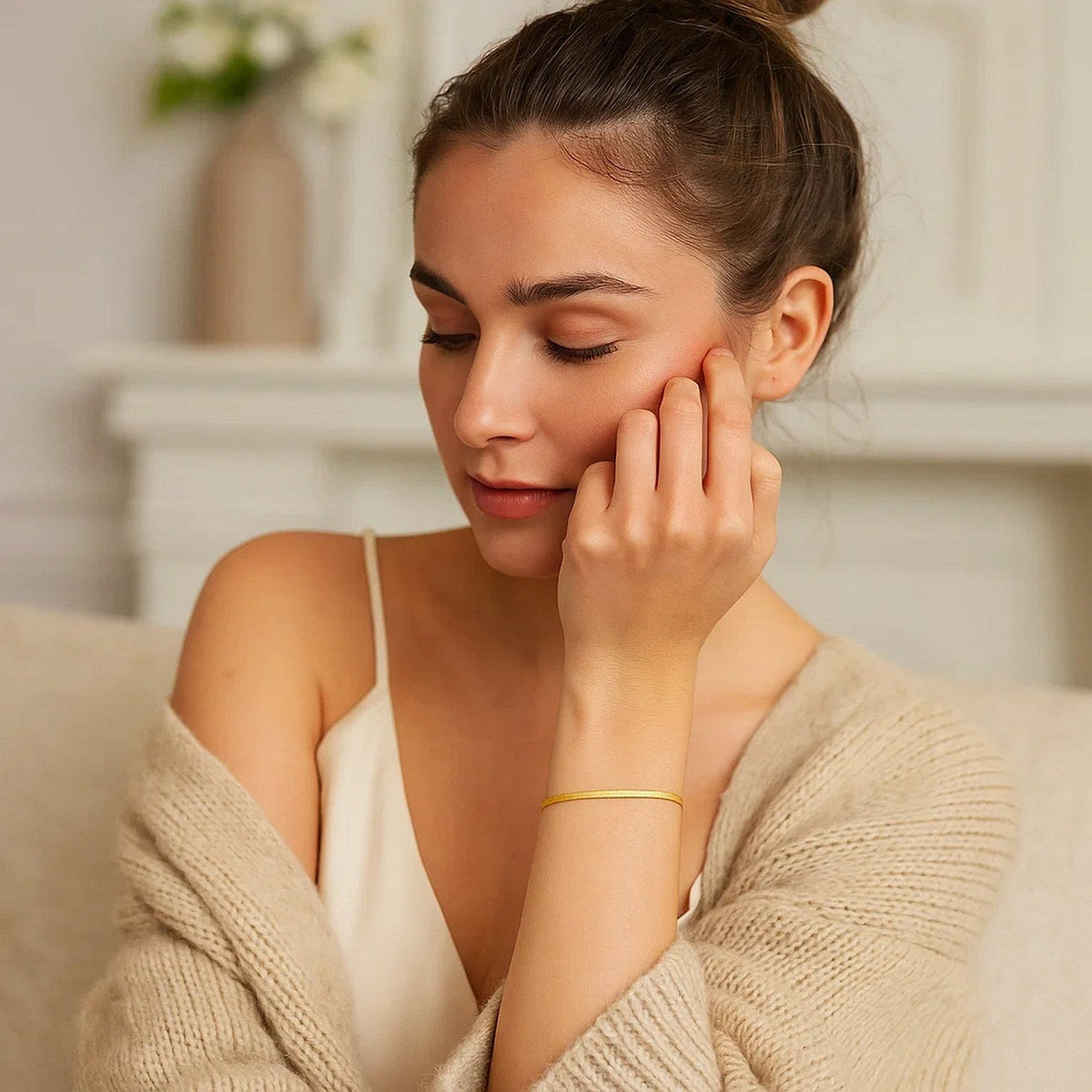 14k Yellow Gold Super Flex Herringbone Bracelet (1.50 mm) - LinkagejewelrydesignLinkagejewelrydesign