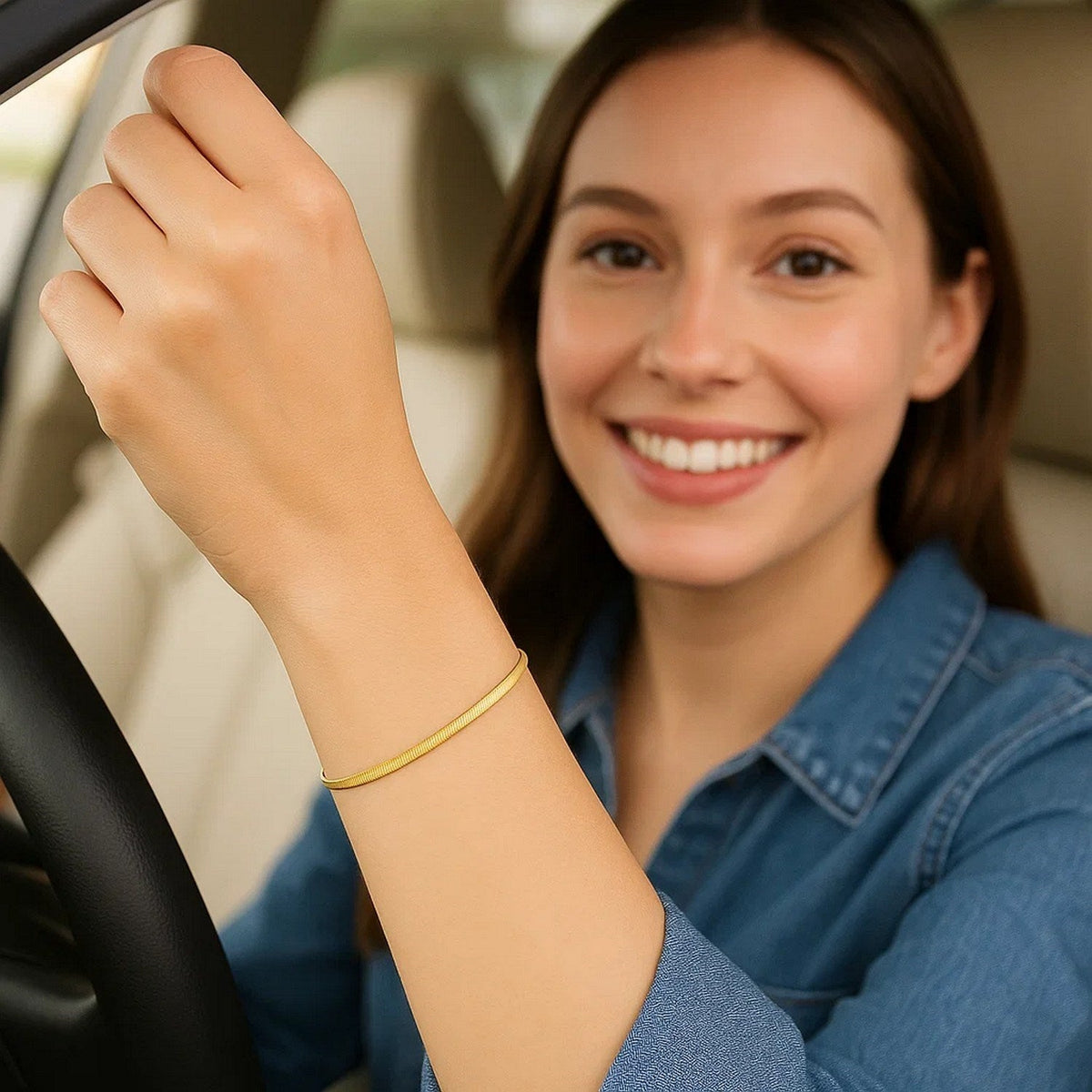 14k Yellow Gold Super Flex Herringbone Bracelet (2.80 mm) - LinkagejewelrydesignLinkagejewelrydesign