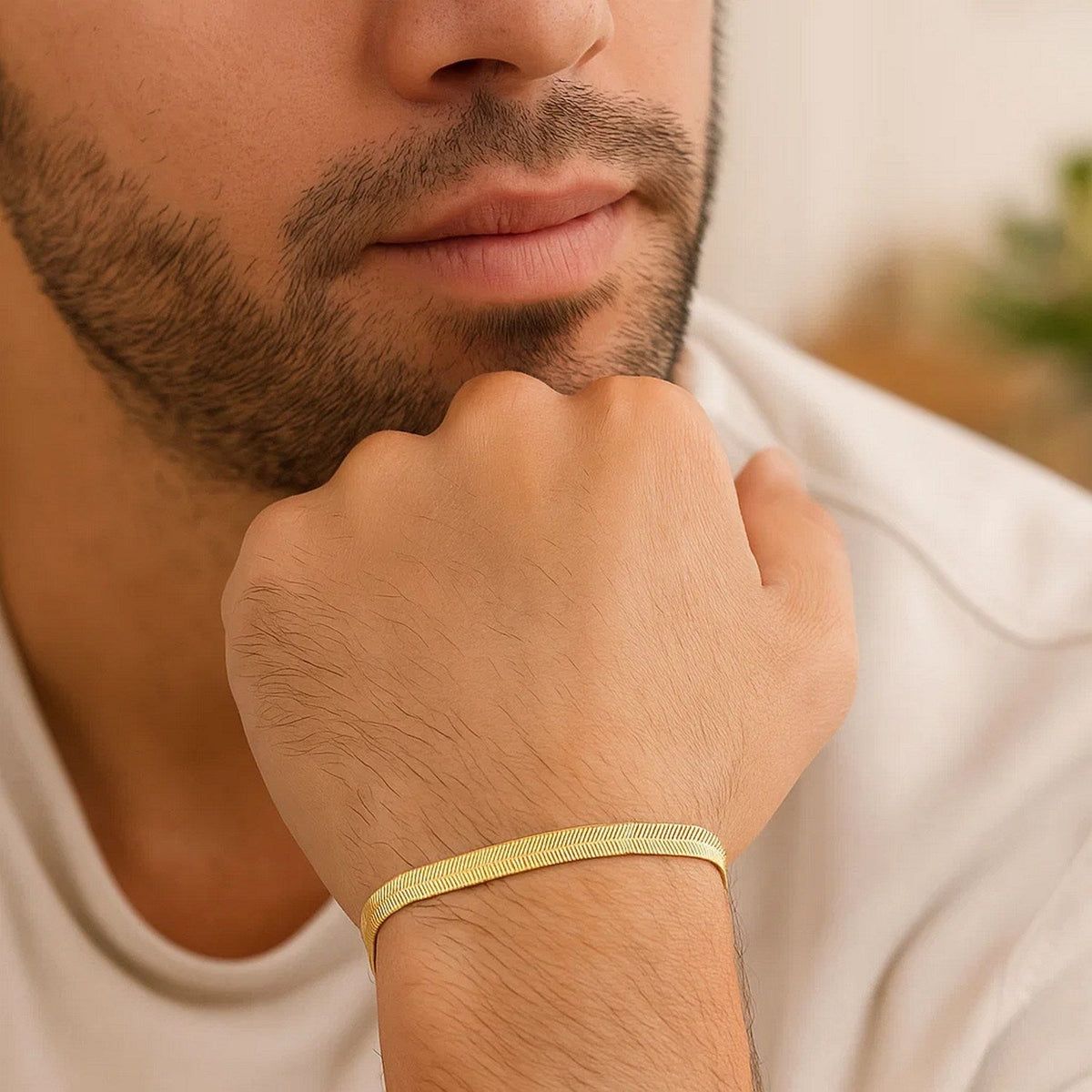 14k Yellow Gold Super Flex Herringbone Bracelet (3.80 mm) - LinkagejewelrydesignLinkagejewelrydesign