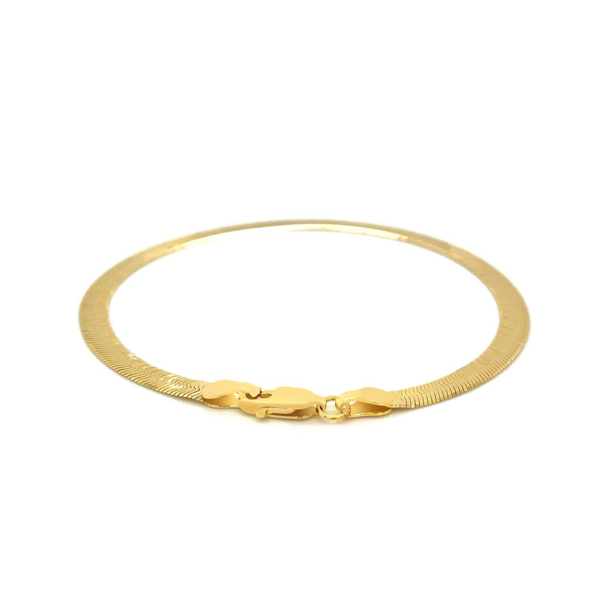 14k Yellow Gold Super Flex Herringbone Bracelet (3.80 mm) - LinkagejewelrydesignLinkagejewelrydesign
