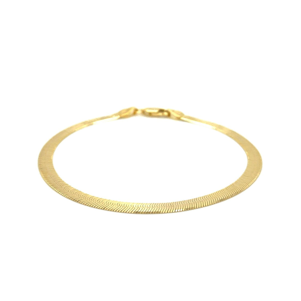 14k Yellow Gold Super Flex Herringbone Bracelet (3.80 mm) - LinkagejewelrydesignLinkagejewelrydesign