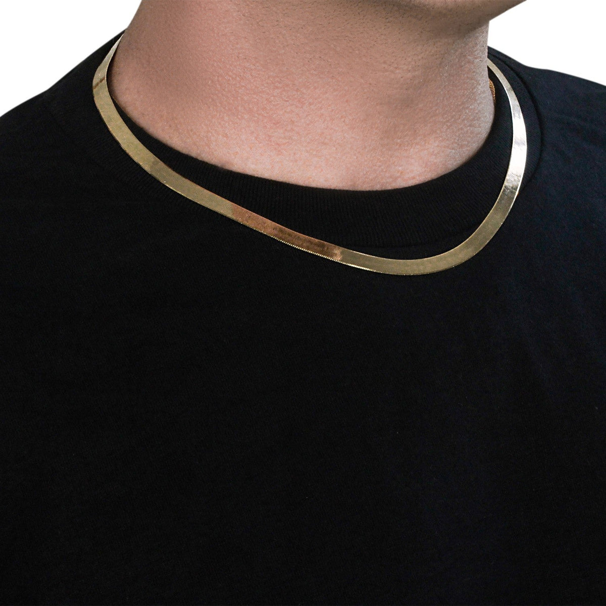 14k Yellow Gold Super Flex Herringbone Chain (6.00 mm) - LinkagejewelrydesignLinkagejewelrydesign