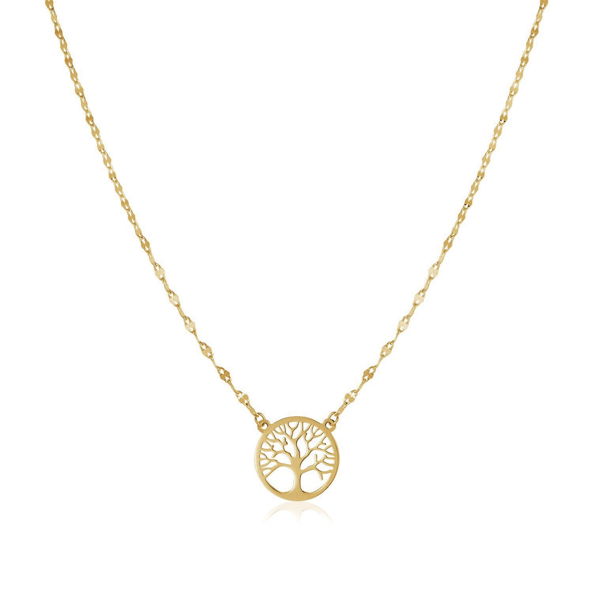 14K Yellow Gold Tree of Life Necklace - LinkagejewelrydesignLinkagejewelrydesign