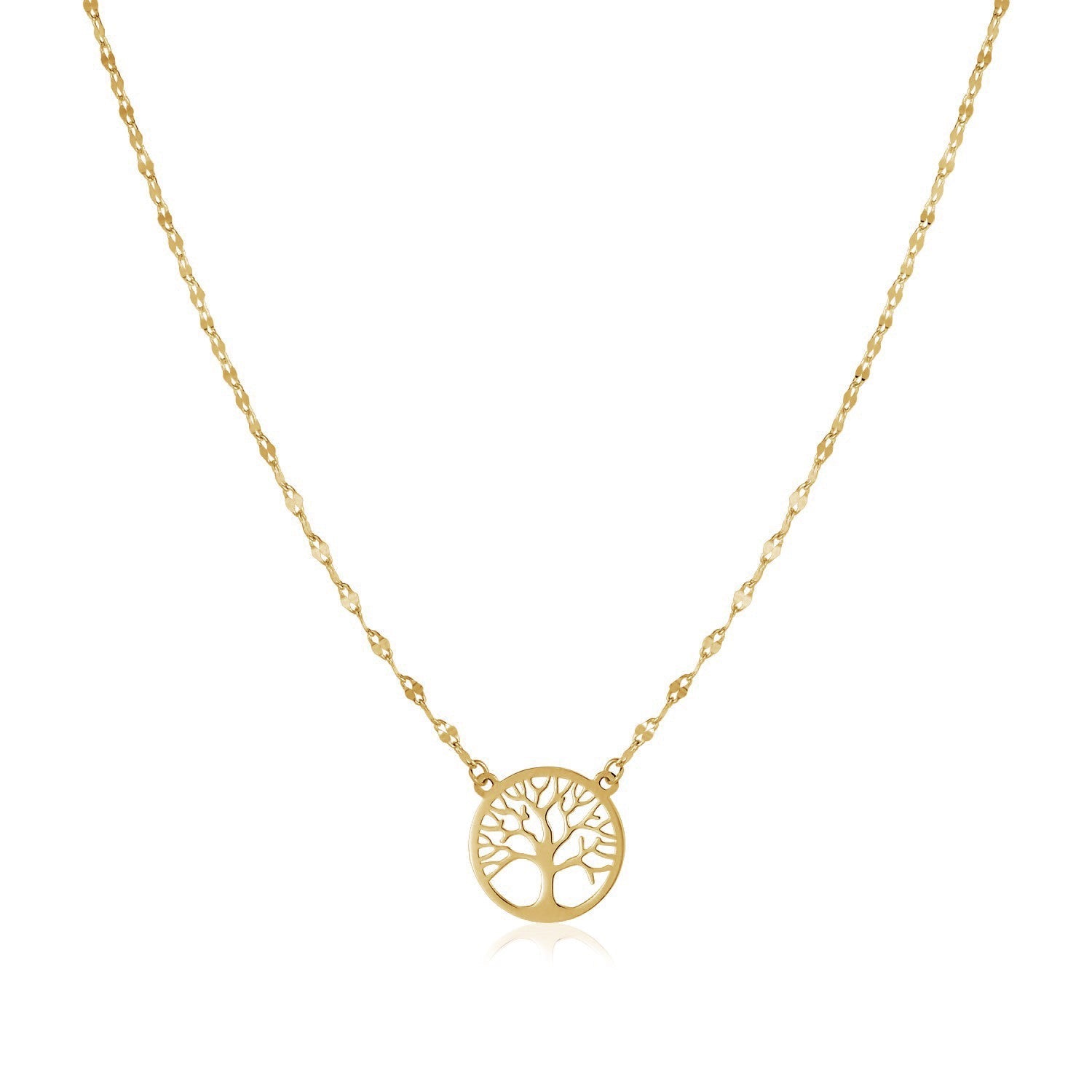 14K Yellow Gold Tree of Life Necklace - LinkagejewelrydesignLinkagejewelrydesign