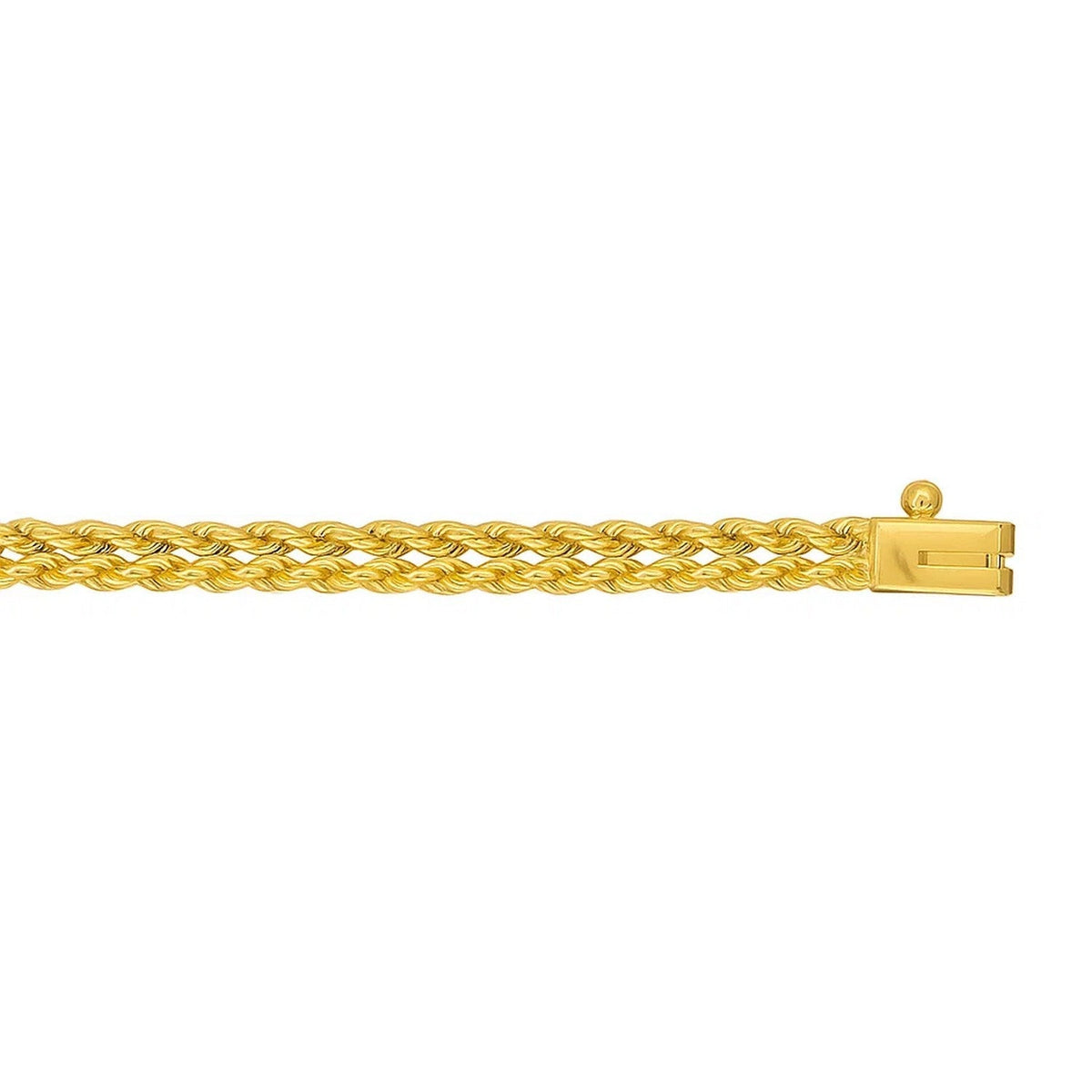 14k Yellow Gold Two Row Rope Bracelet (3.90 mm) - LinkagejewelrydesignLinkagejewelrydesign