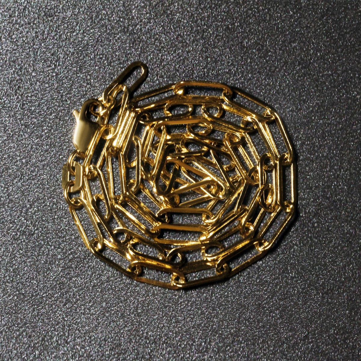 14K Yellow Gold Wide Paperclip Chain (3.20 mm) - LinkagejewelrydesignLinkagejewelrydesign
