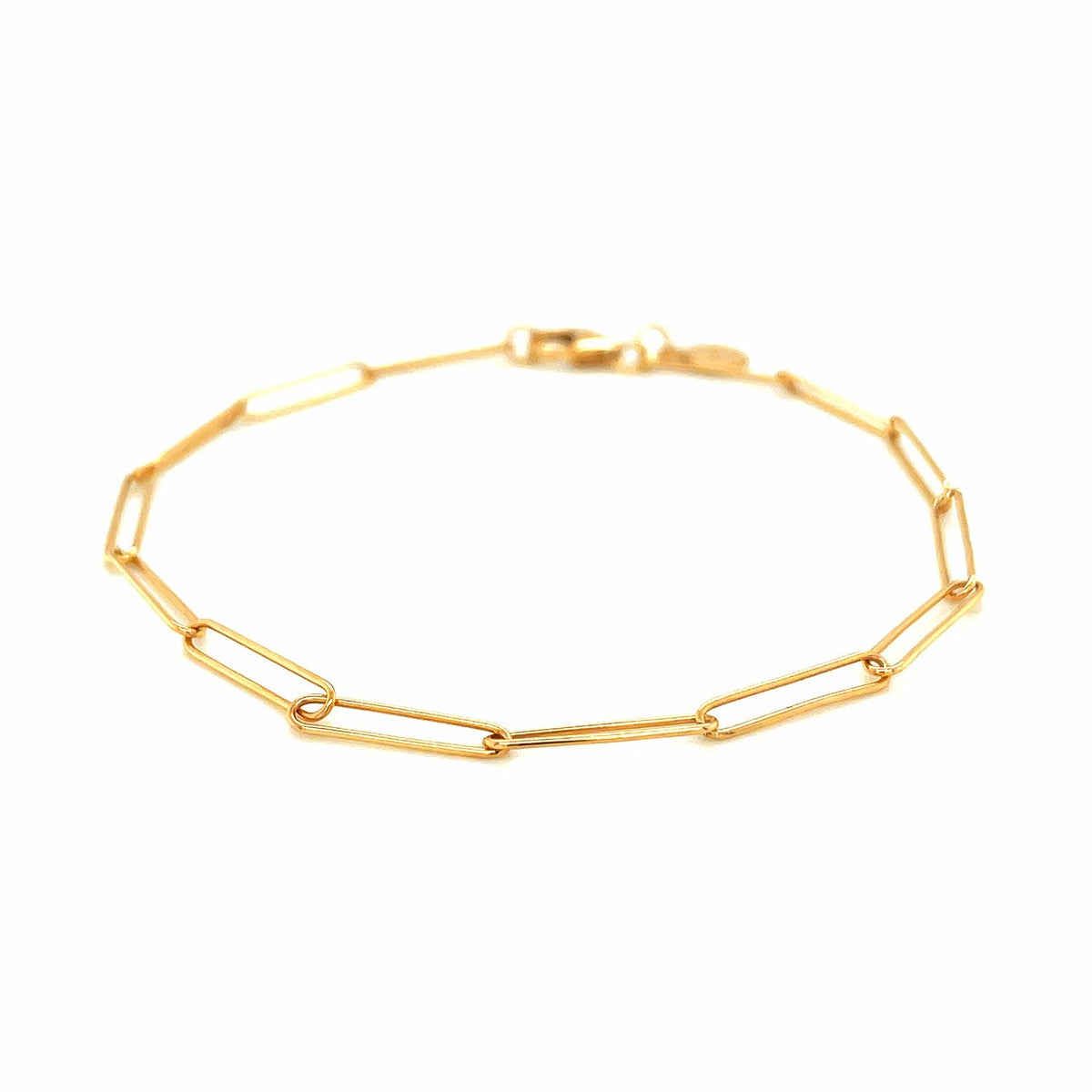 14k Yellow Gold Wire Paperclip Bracelet (2.70 mm) - LinkagejewelrydesignLinkagejewelrydesign