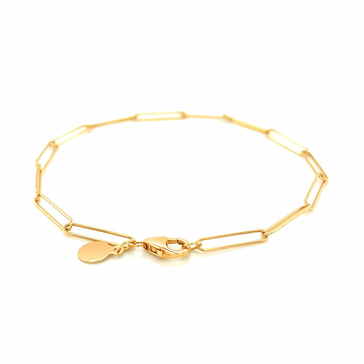 14k Yellow Gold Wire Paperclip Bracelet (2.70 mm) - LinkagejewelrydesignLinkagejewelrydesign