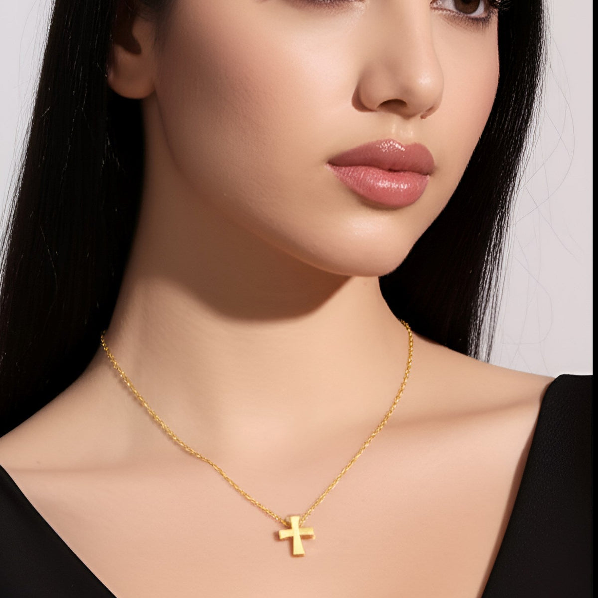 14k Yellow Gold with Cross Pendant - LinkagejewelrydesignLinkagejewelrydesign
