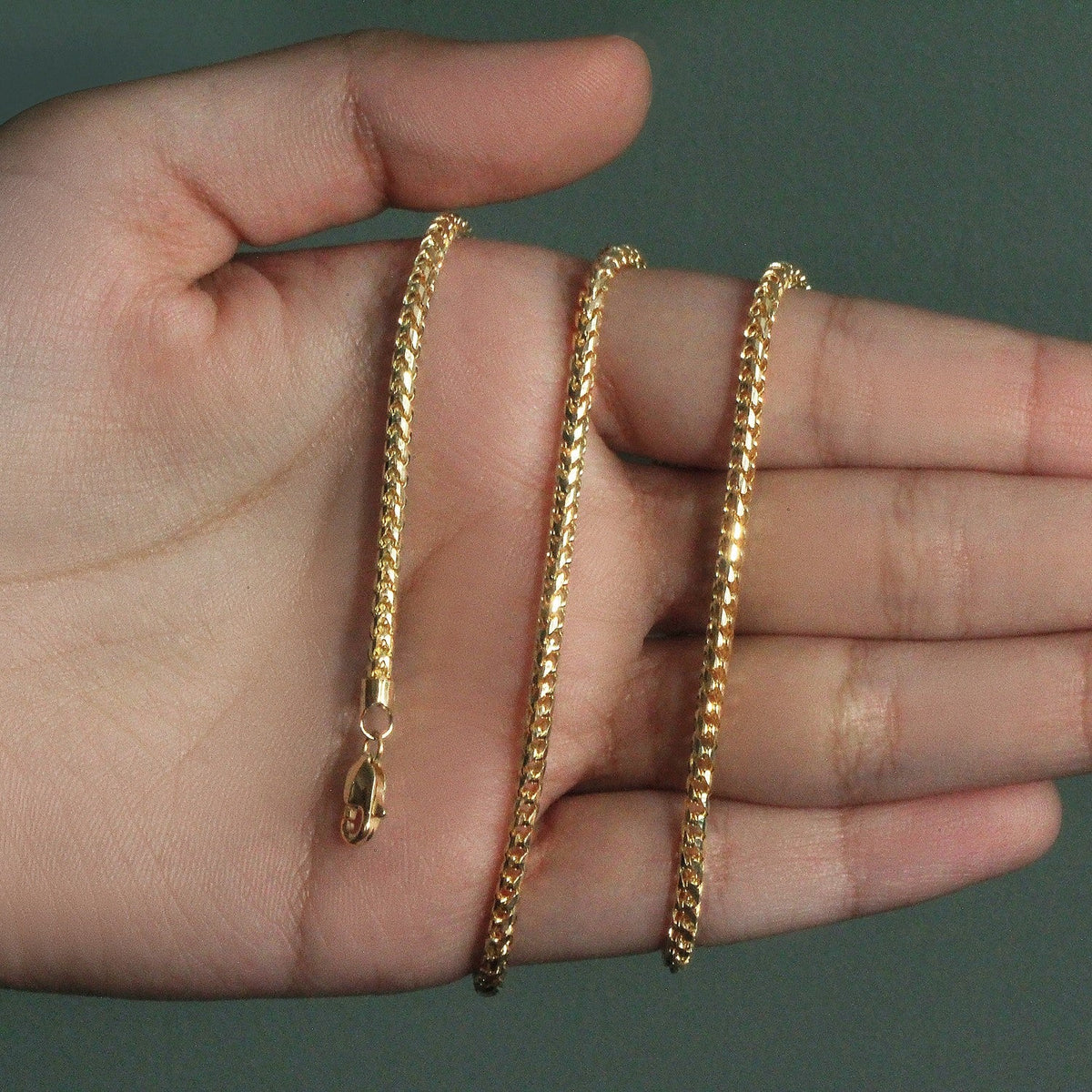 14k Yellow Solid Gold Diamond Cut Round Franco Chain (2.70 mm) - LinkagejewelrydesignLinkagejewelrydesign