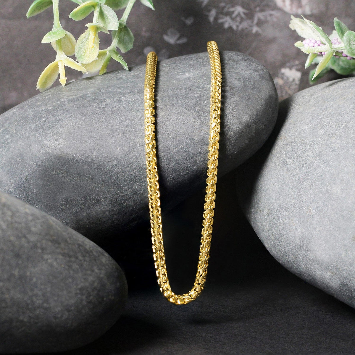 14k Yellow Solid Gold Diamond Cut Round Franco Chain (2.70 mm) - LinkagejewelrydesignLinkagejewelrydesign