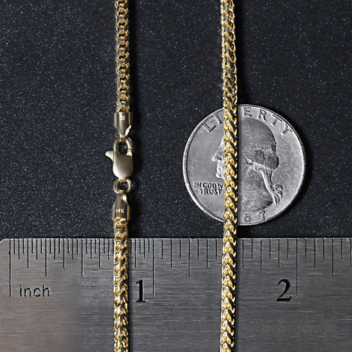 14k Yellow Solid Gold Diamond Cut Round Franco Chain (2.70 mm) - LinkagejewelrydesignLinkagejewelrydesign