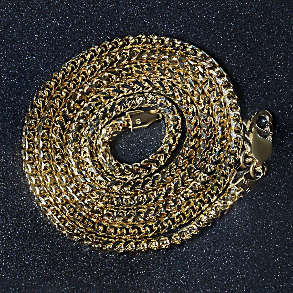 14k Yellow Solid Gold Diamond Cut Round Franco Chain (2.70 mm) - LinkagejewelrydesignLinkagejewelrydesign