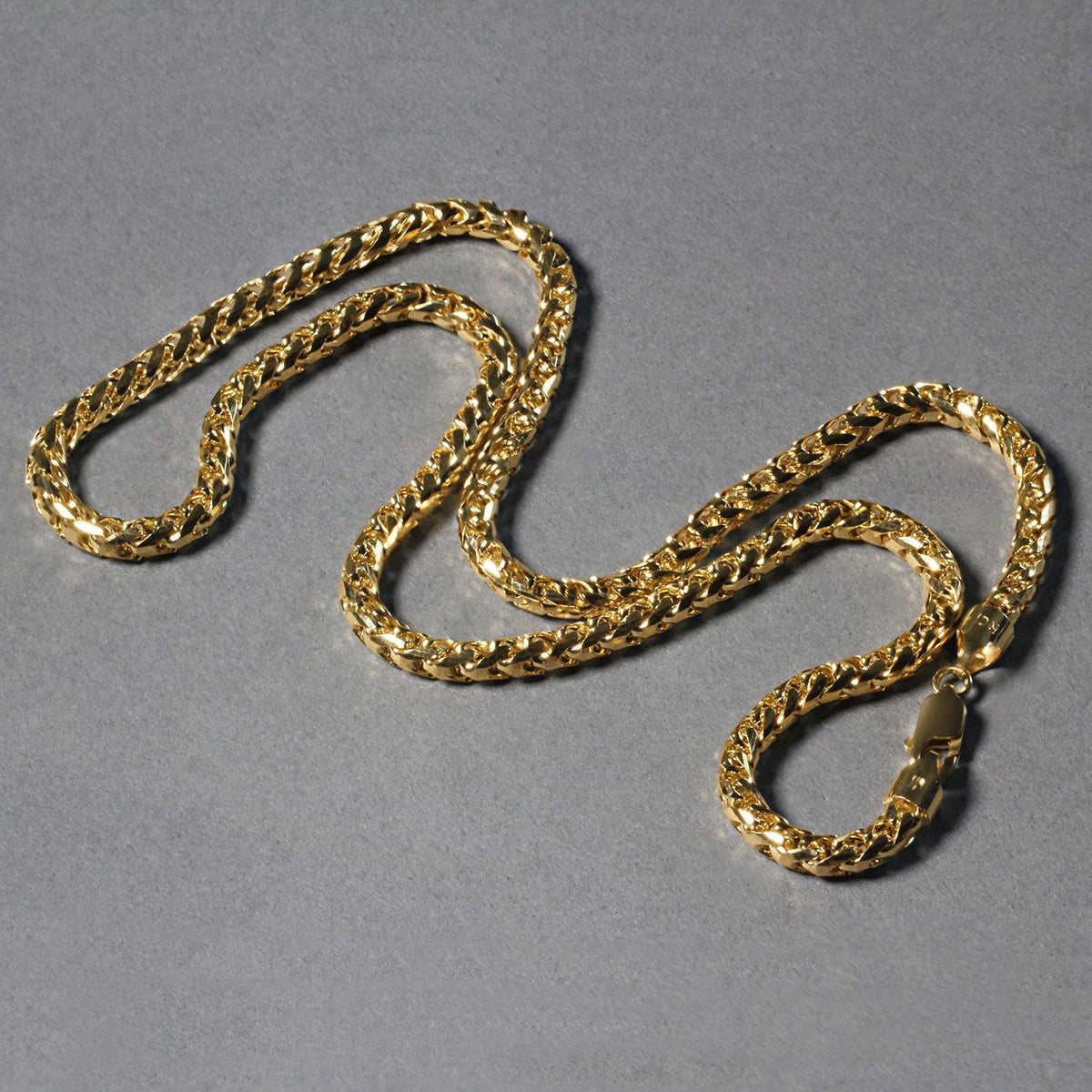 14k Yellow Solid Gold Diamond Cut Round Franco Chain (4.60 mm) - LinkagejewelrydesignLinkagejewelrydesign