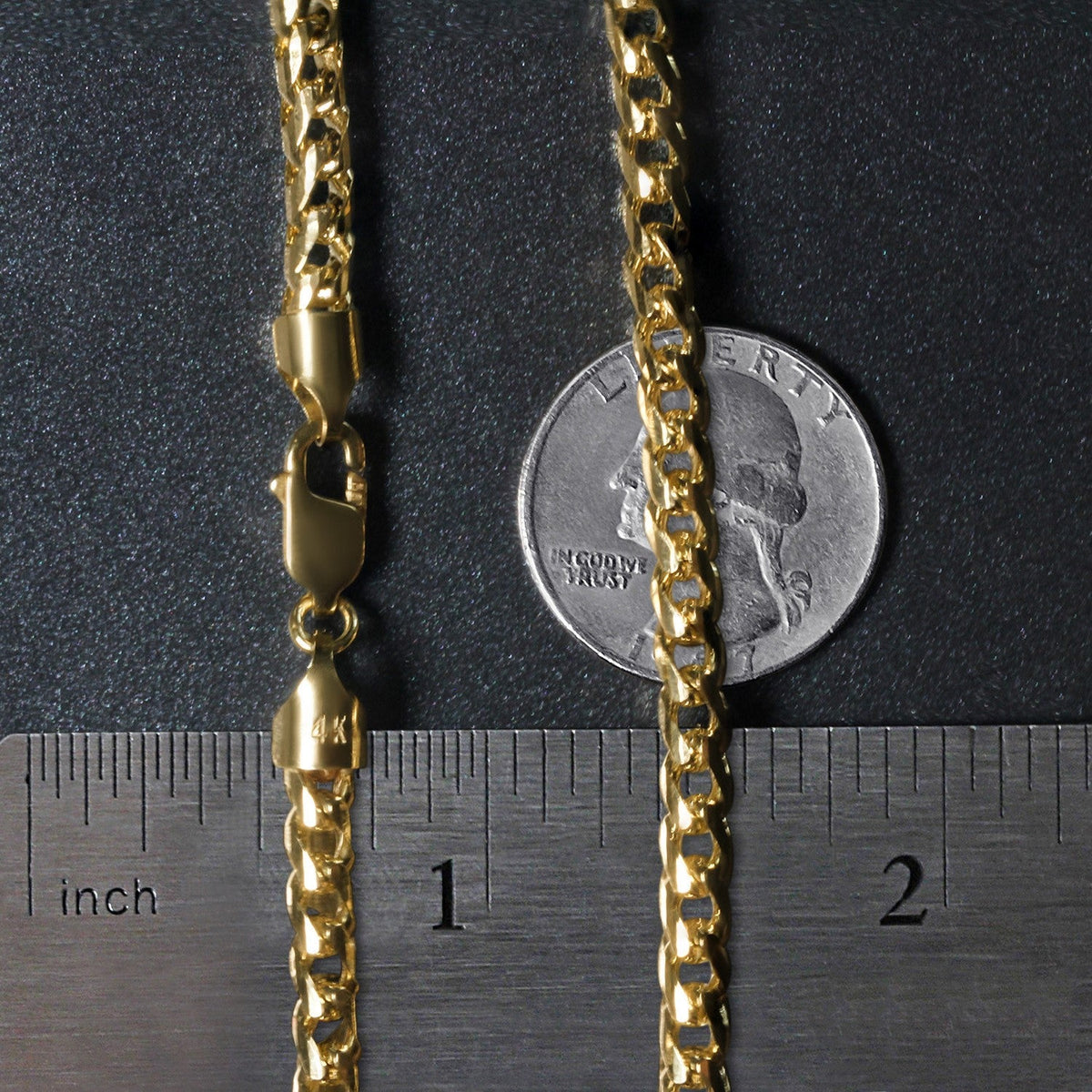 14k Yellow Solid Gold Diamond Cut Round Franco Chain (4.60 mm) - LinkagejewelrydesignLinkagejewelrydesign
