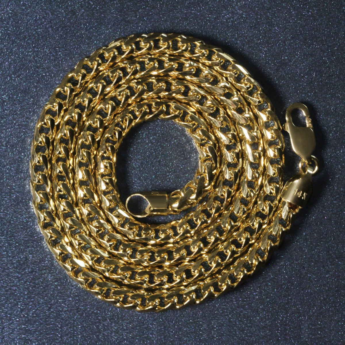 14k Yellow Solid Gold Diamond Cut Round Franco Chain (4.60 mm) - LinkagejewelrydesignLinkagejewelrydesign