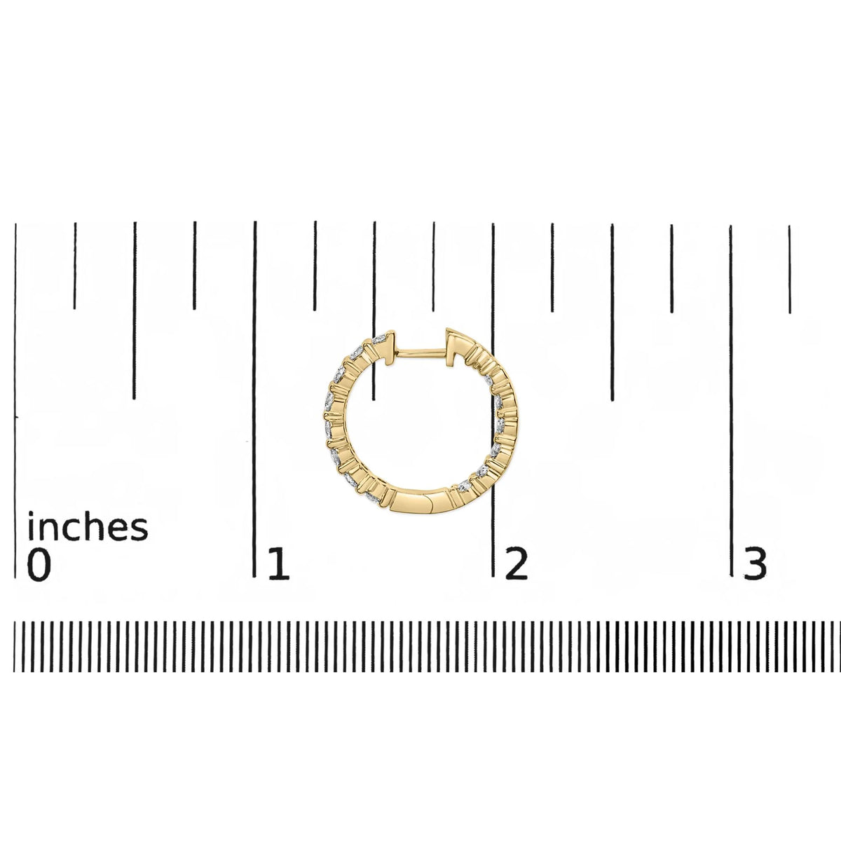 14K Gold Shared Prong Set Diamond Inside Out Hoop Earrings (G-H Color, I1-I2 Clarity)