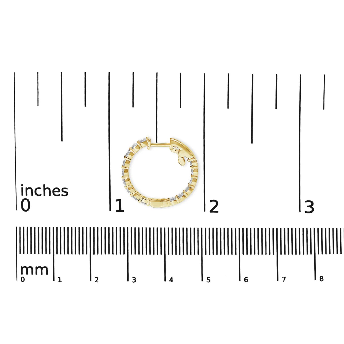 14K Gold Shared Prong Set Diamond Inside Out Hoop Earrings (G-H Color, I1-I2 Clarity)